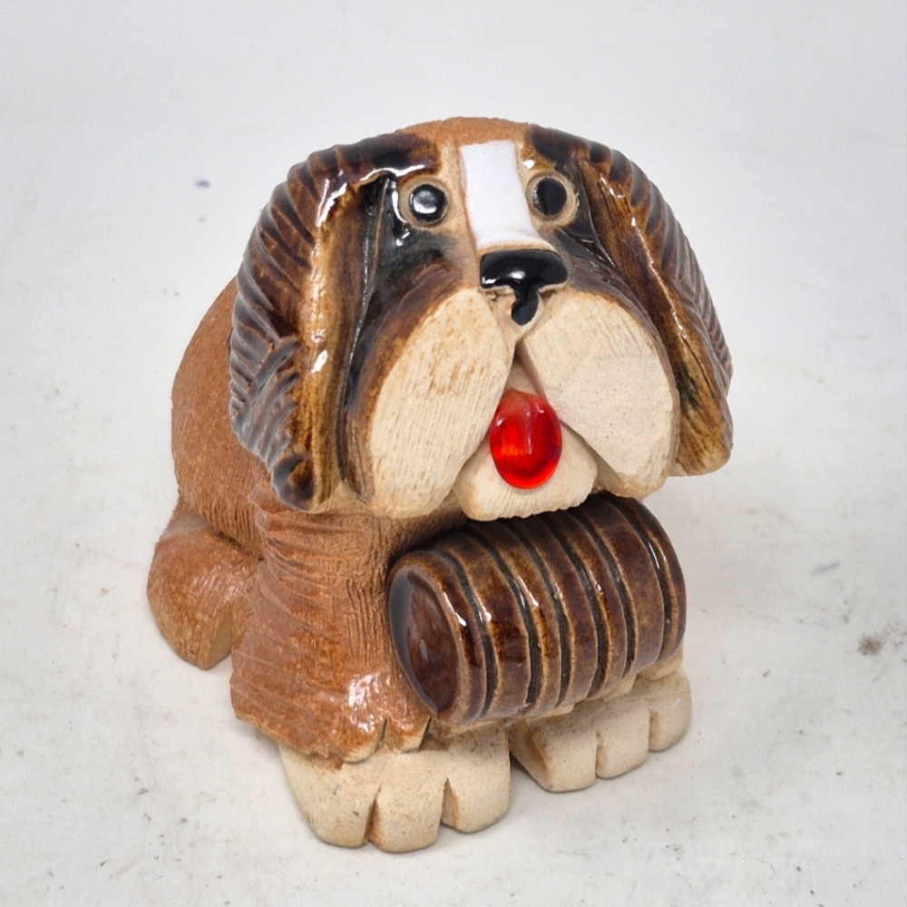 Artesania Rinconada Ceramic Saint Bernard Dog Figurine